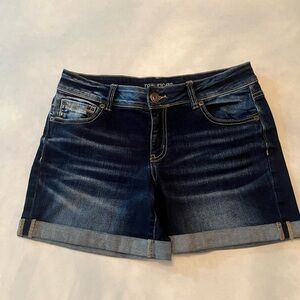 Maurices Blue Jean Shorts with Cuffed Hems